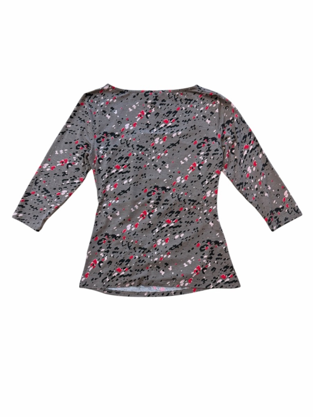 LK Bennett Multicolor Paint Splatter Pattern Ruched Side Top - Picture 2 of 4